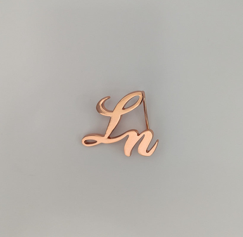 Laurice Noire LN Genuine Leather Logo Belt - Rose Gold