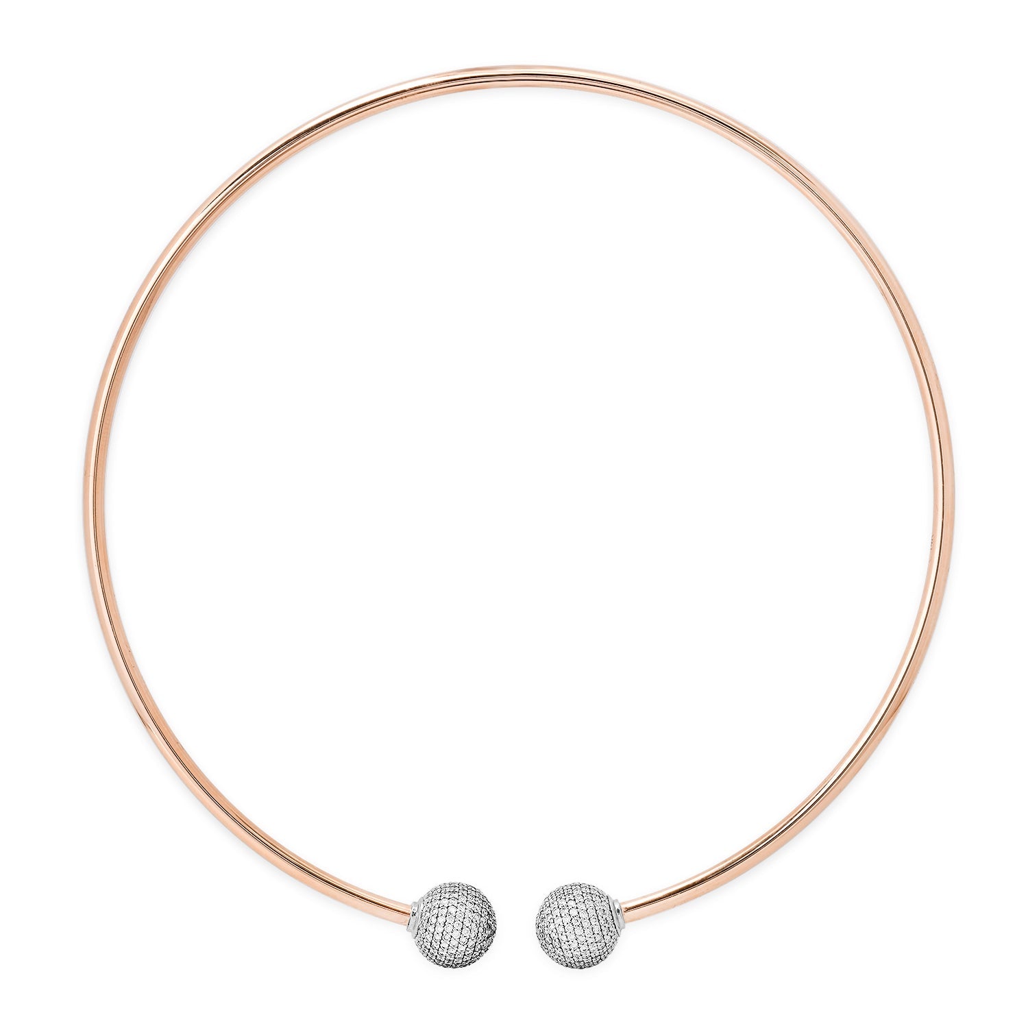 Diamond Ball Gold Collar Choker Necklace