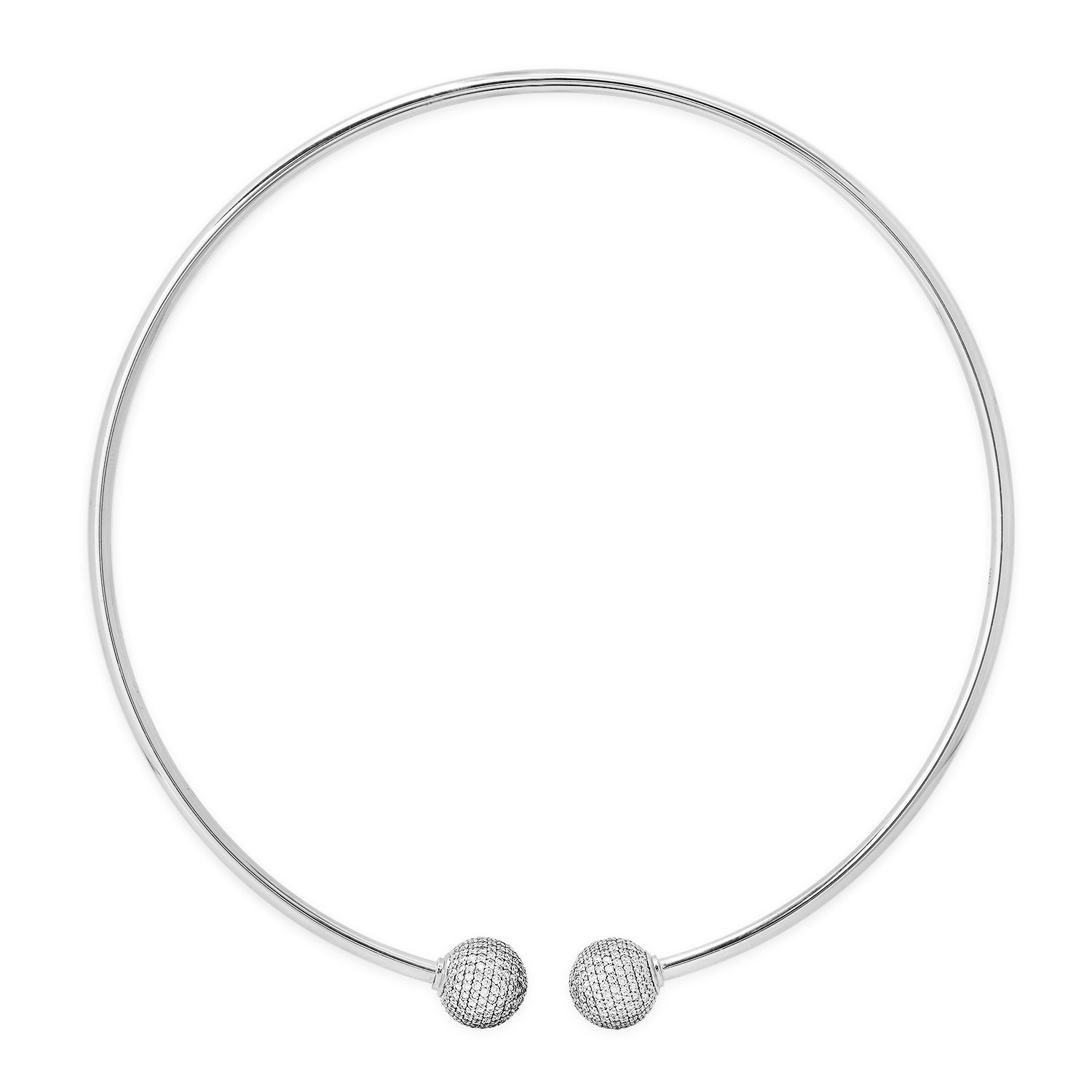 Diamond Ball Gold Collar Choker Necklace