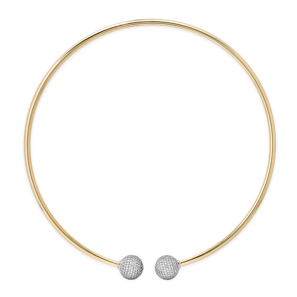 Diamond Ball Gold Collar Choker Necklace