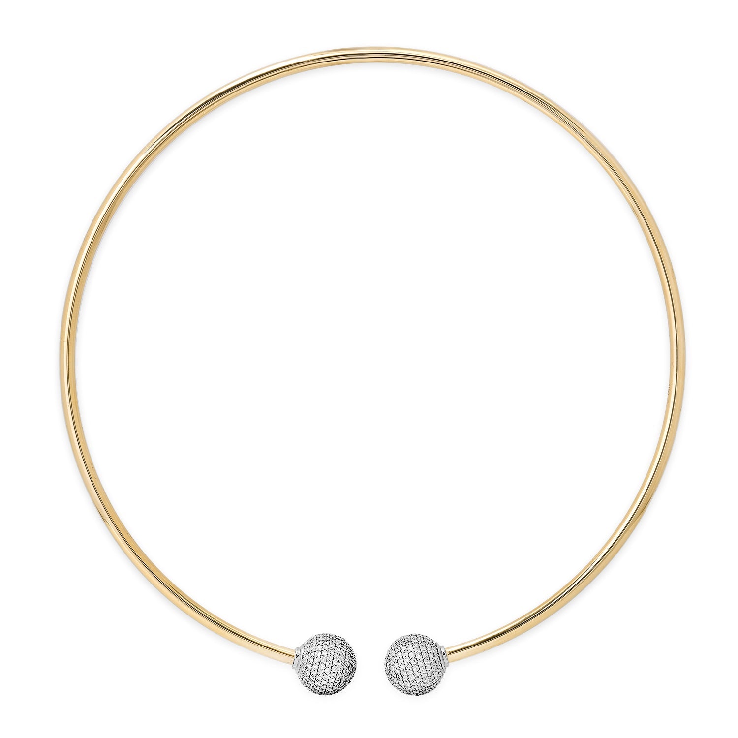 Diamond Ball Gold Collar Choker Necklace
