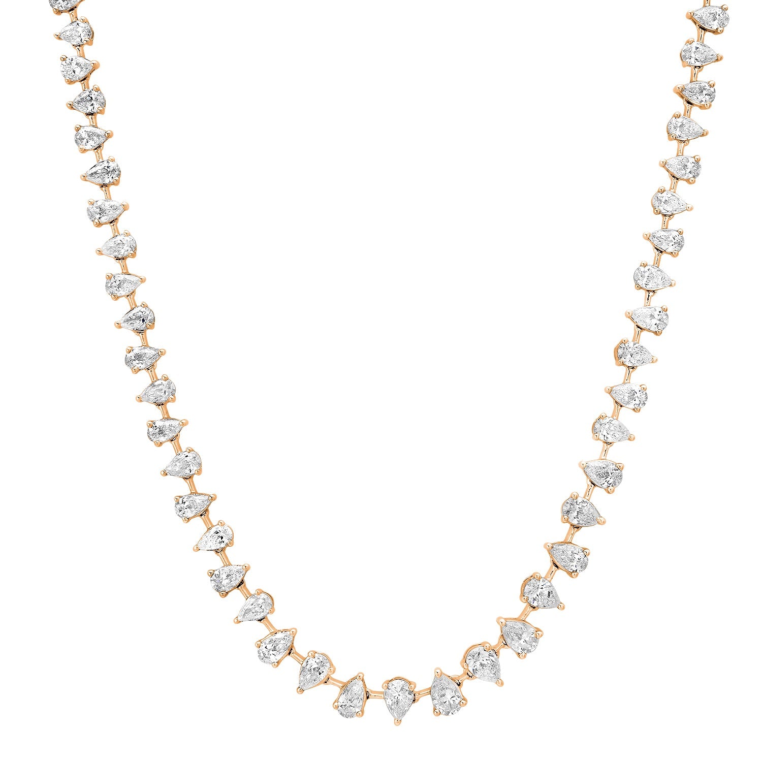 Alternating Graduated Diamond Pear Tennis Necklace