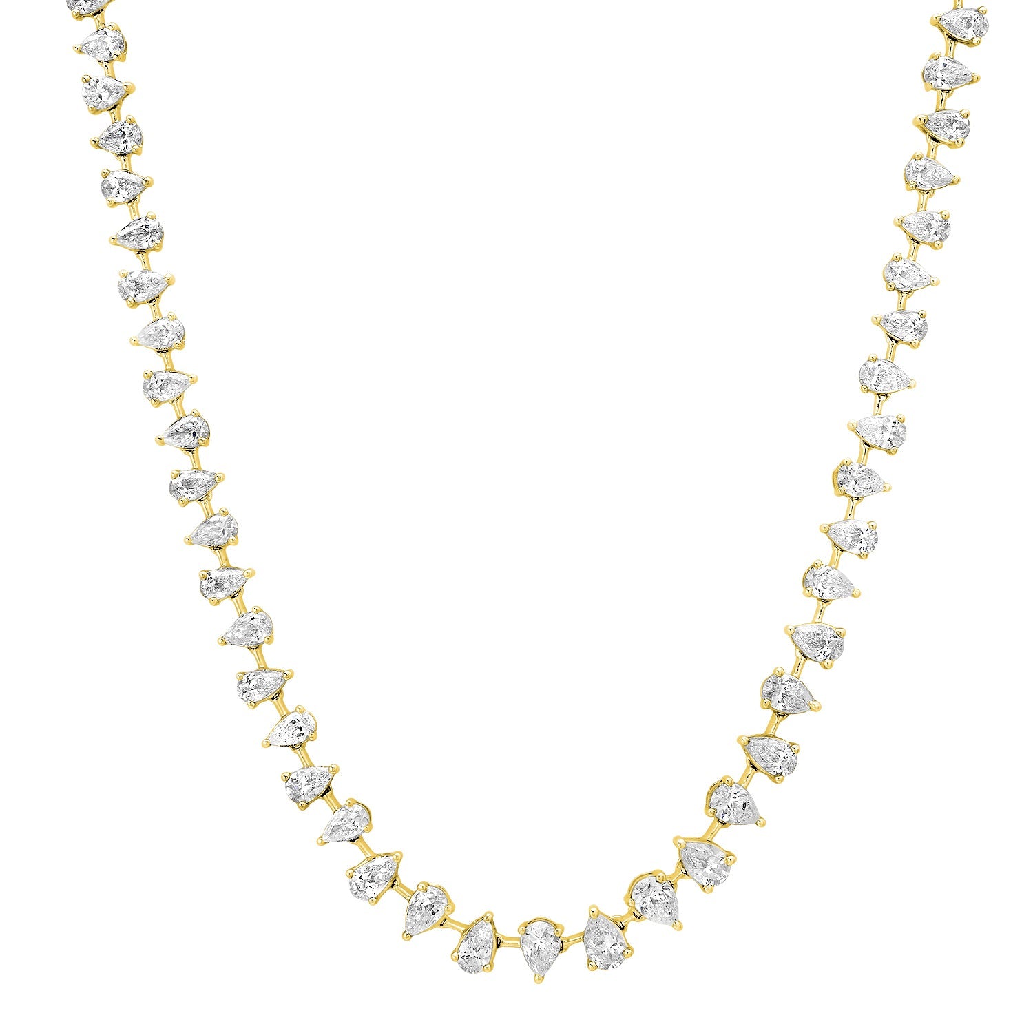 Alternating Graduated Diamond Pear Tennis Necklace