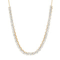Alternating Diamond Pear Half Tennis Necklace