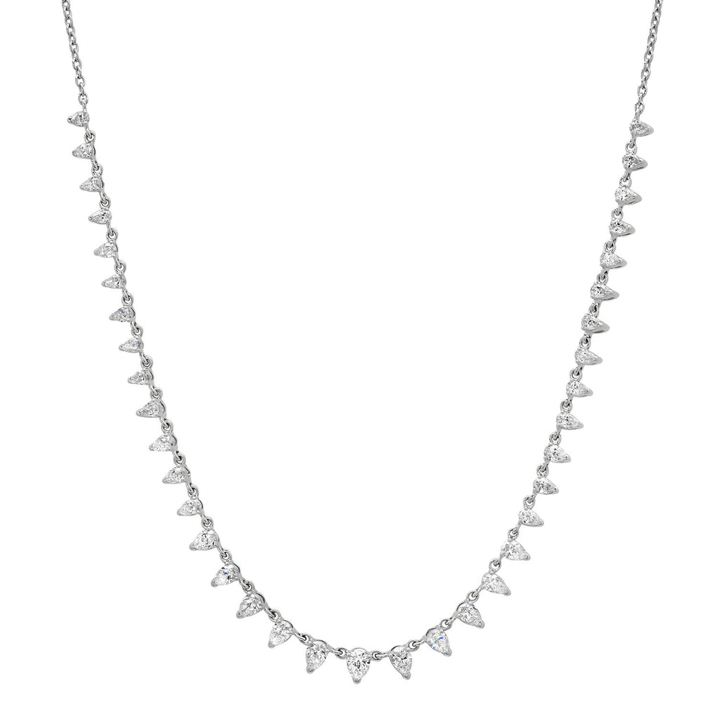 Delicate Diamond Pear Necklace
