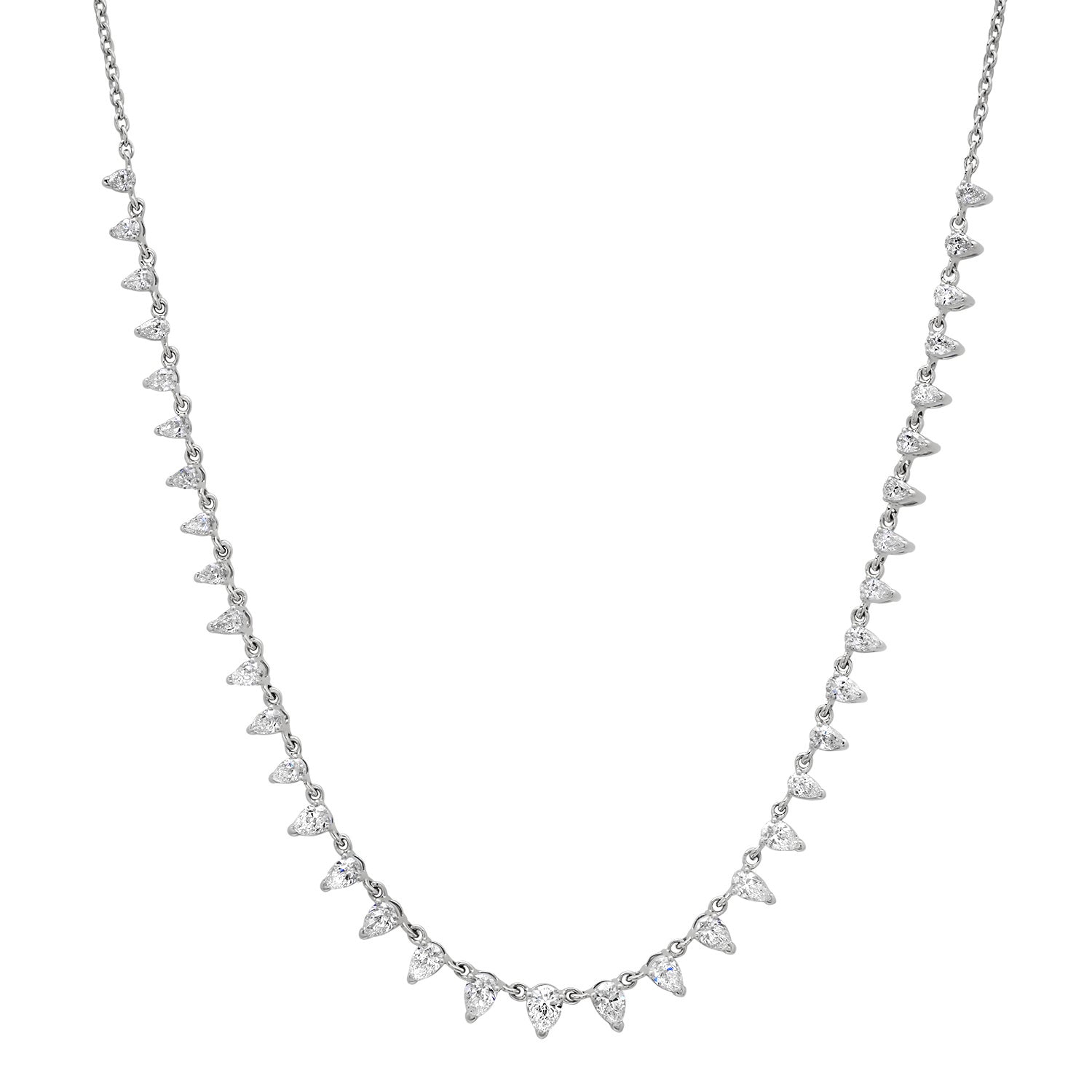 Delicate Diamond Pear Necklace