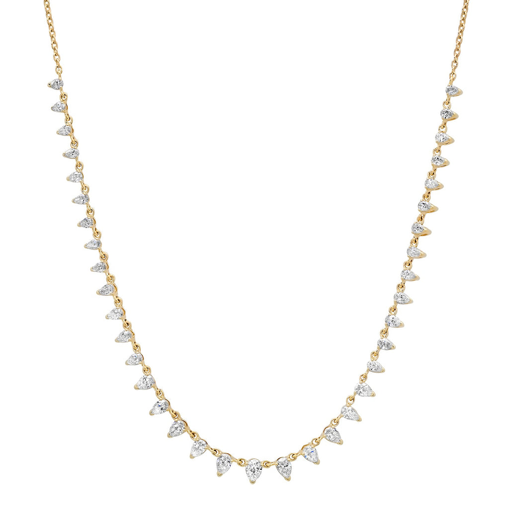 Delicate Diamond Pear Necklace
