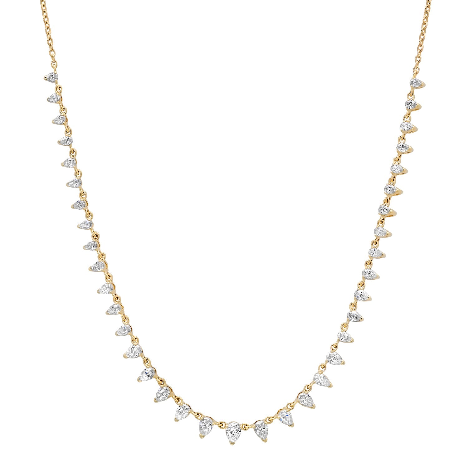 Delicate Diamond Pear Necklace