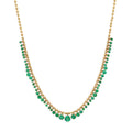 Graduated Round Emerald Dangle Necklace