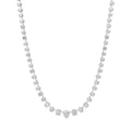 Graduated Mixed Shape Diamond Bezel 1/2 Tennis Necklace