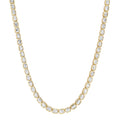 East West Emerald Cut Diamond Bezel Tennis Necklace