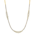 Alternating Graduated Bezel Set Marquise & Pear Diamond 1/2 Tennis Necklace