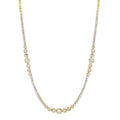 Alternating Graduated Bezel Set Diamond Rounds 1/2 Tennis Necklace