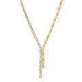 Double Drop Emerald Cut Diamond Tennis Lariat Necklace