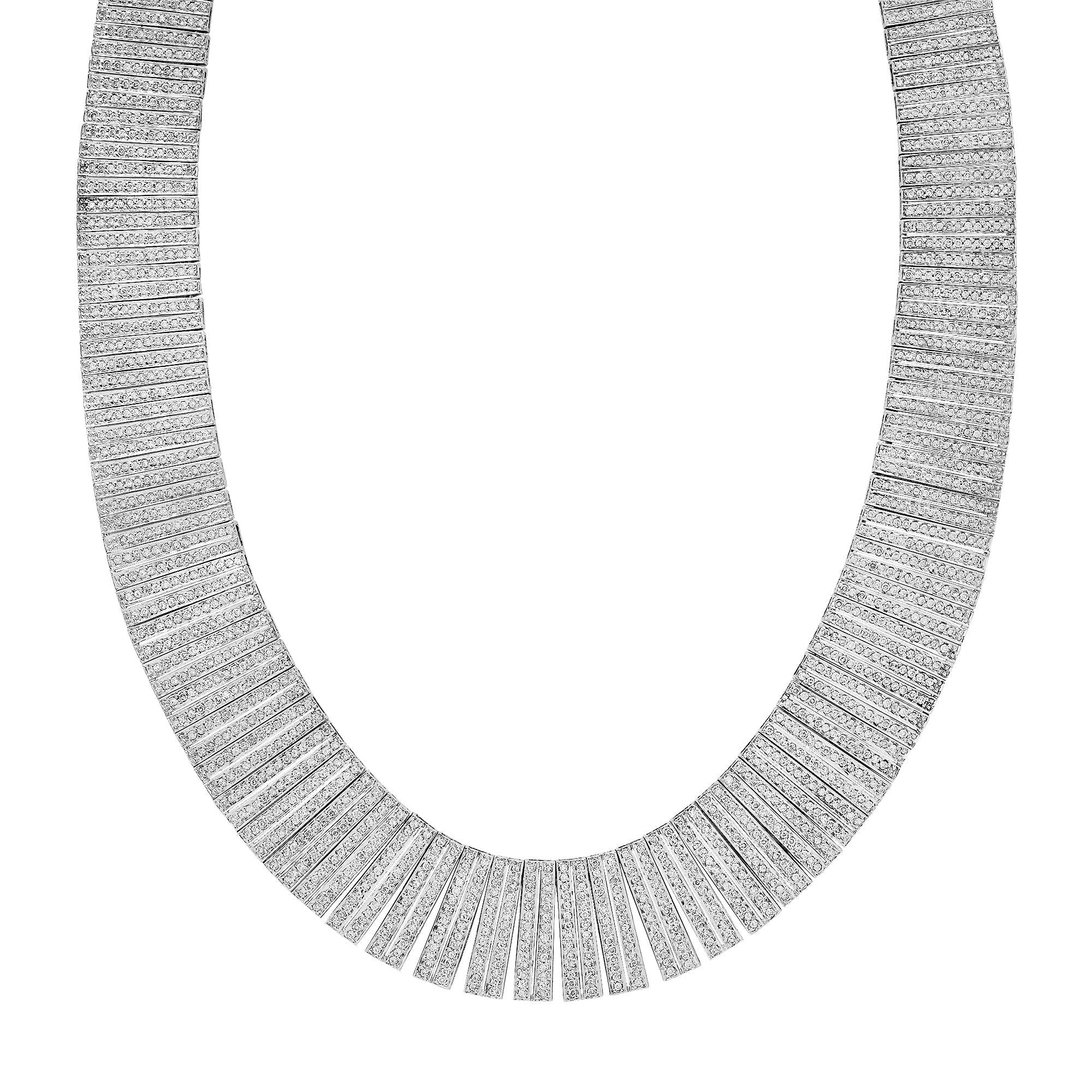 Graduated Statement Diamond Collar Necklace