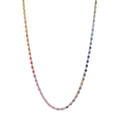 Diamond & Mixed Gemstone Ombre Tennis Necklace