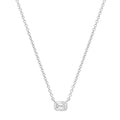 Bezel Set Emerald Cut Diamond Necklace