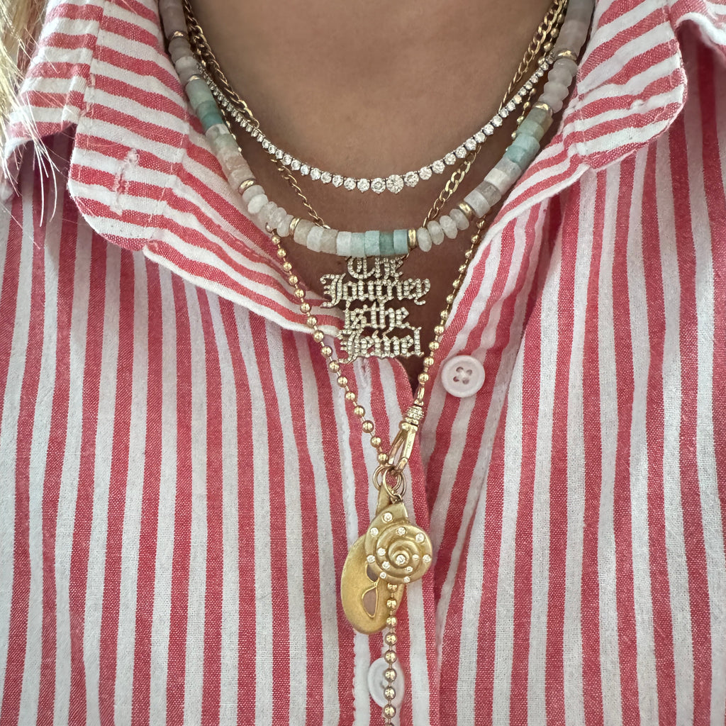 Agate and White Jade Beaded Necklace