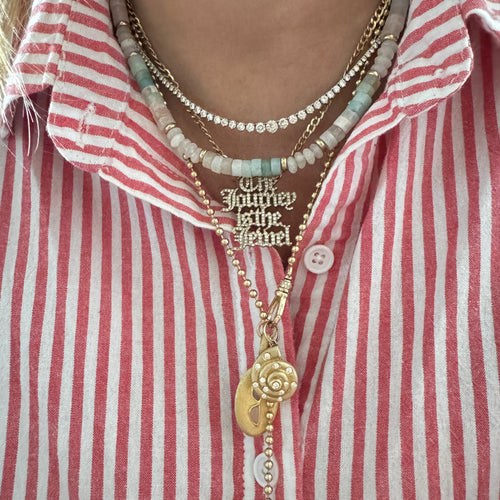 Agate and White Jade Beaded Necklace