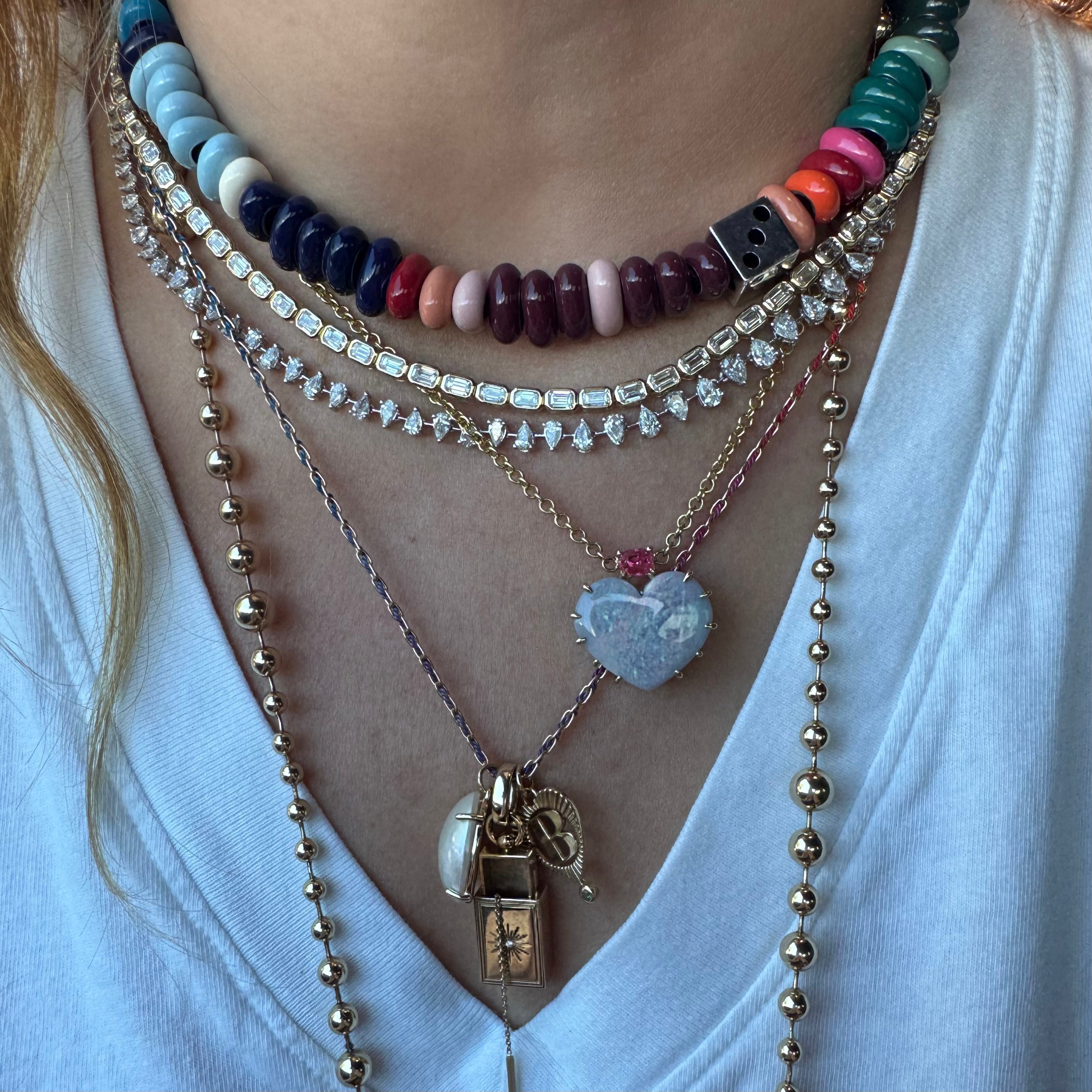 Alternating Graduated Diamond Pear Tennis Necklace