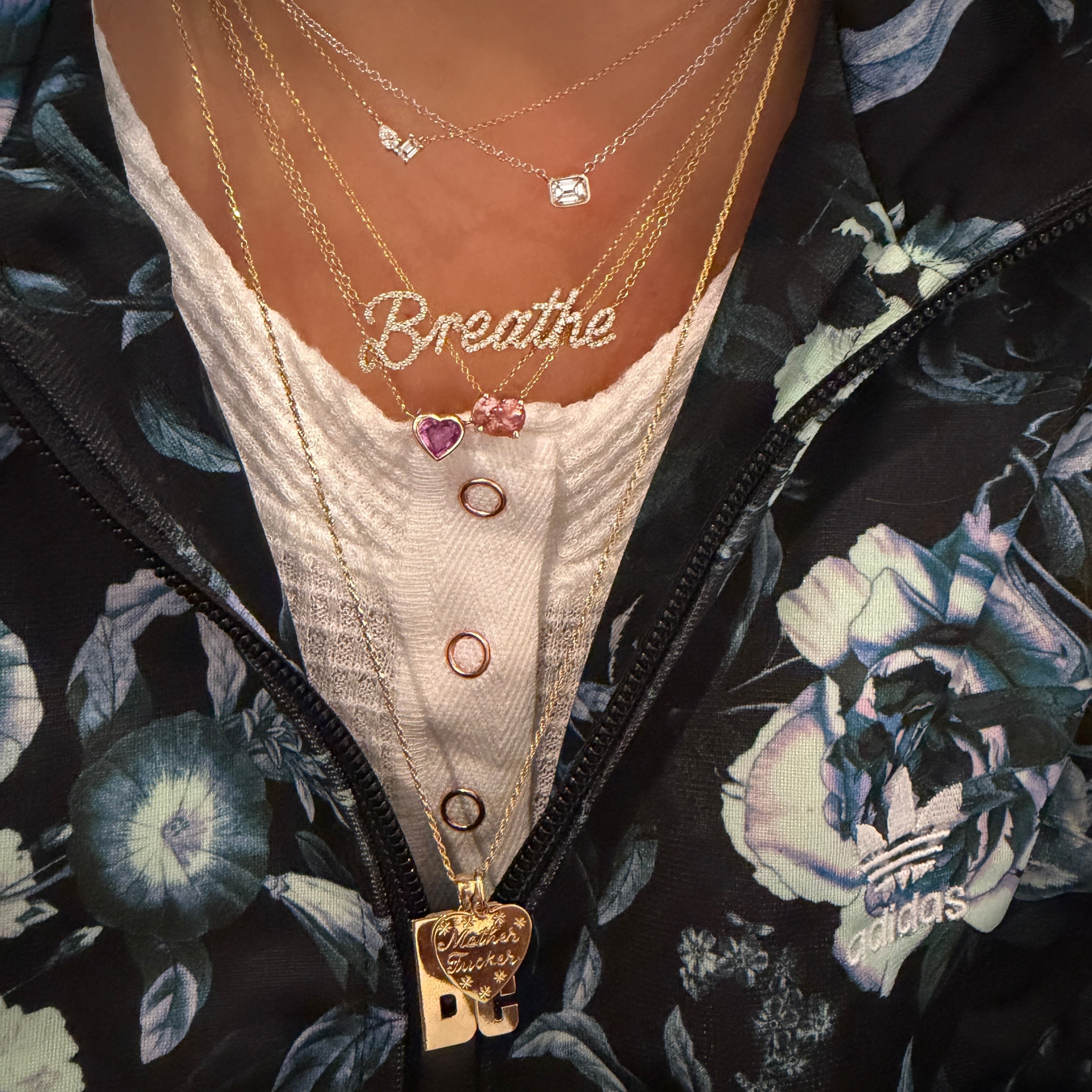 Bezel Set Emerald Cut Diamond Necklace