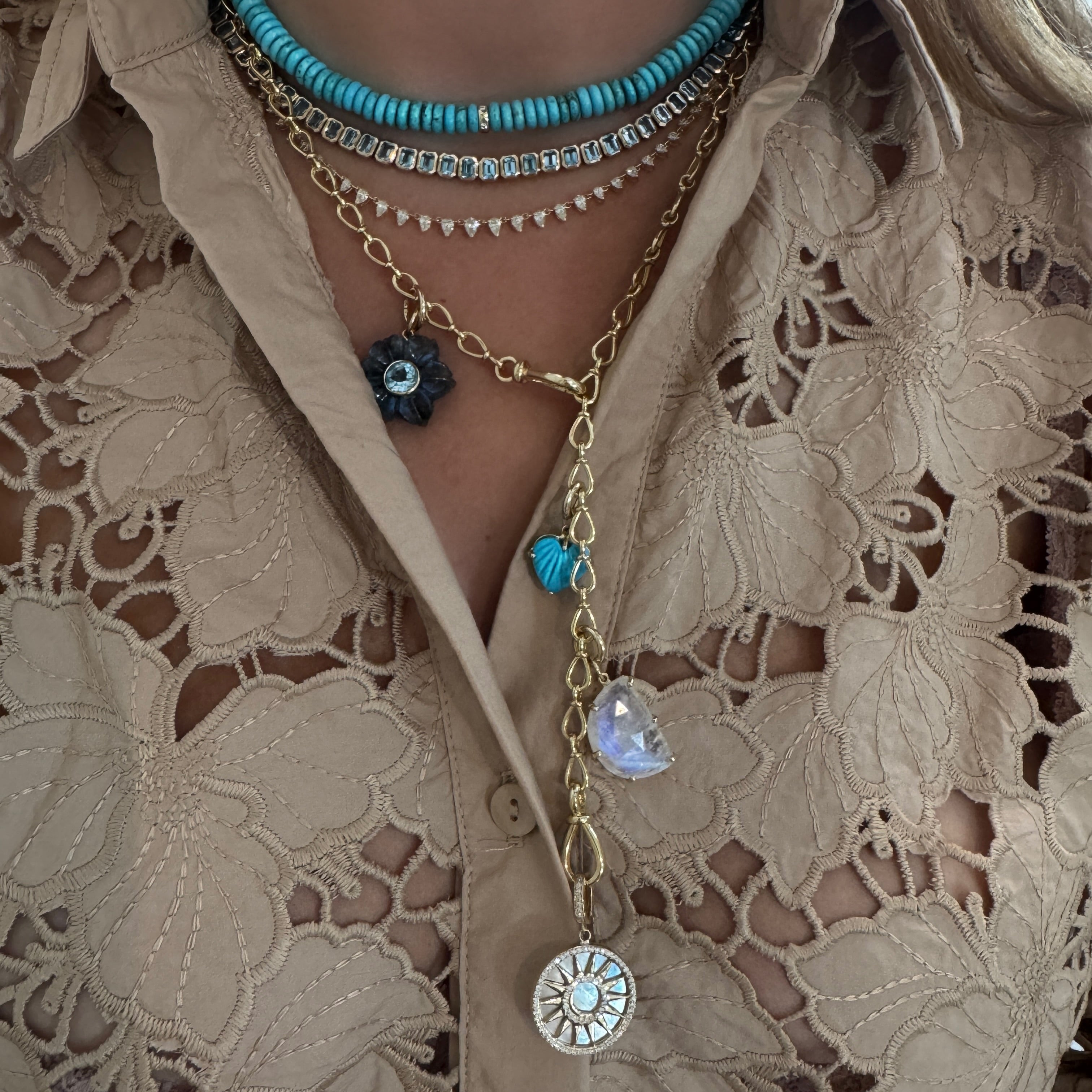 Delicate Diamond Pear Necklace