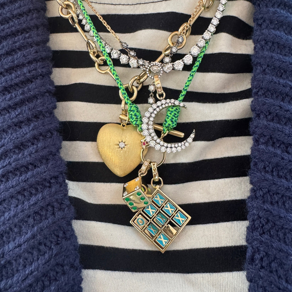 Diamond Toggle Chain Necklace with Black Rhodium