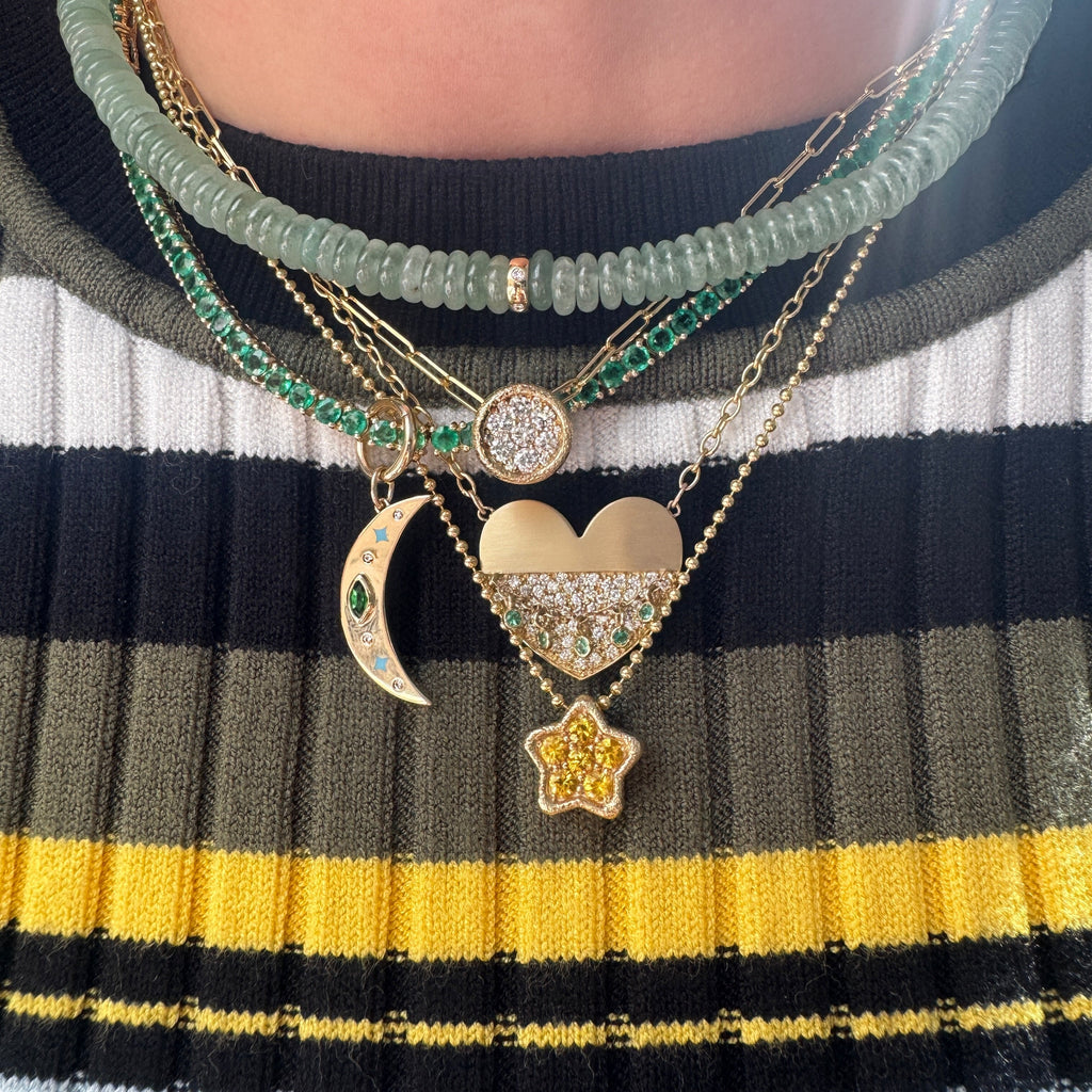 Everyday Round Emerald Tennis Necklace