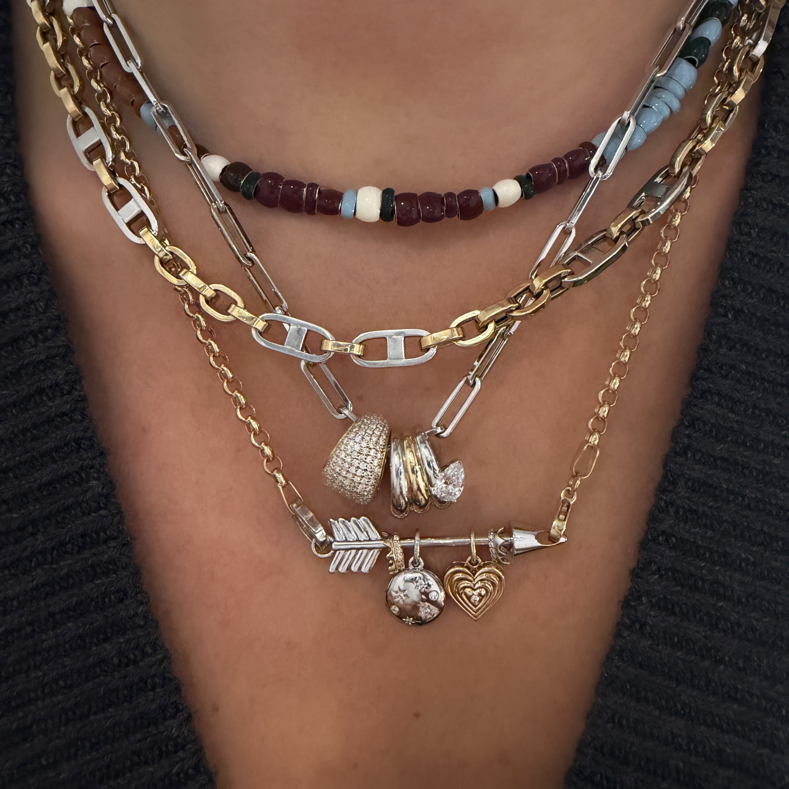 Ivy League Full Enamel Mini Bead Necklace