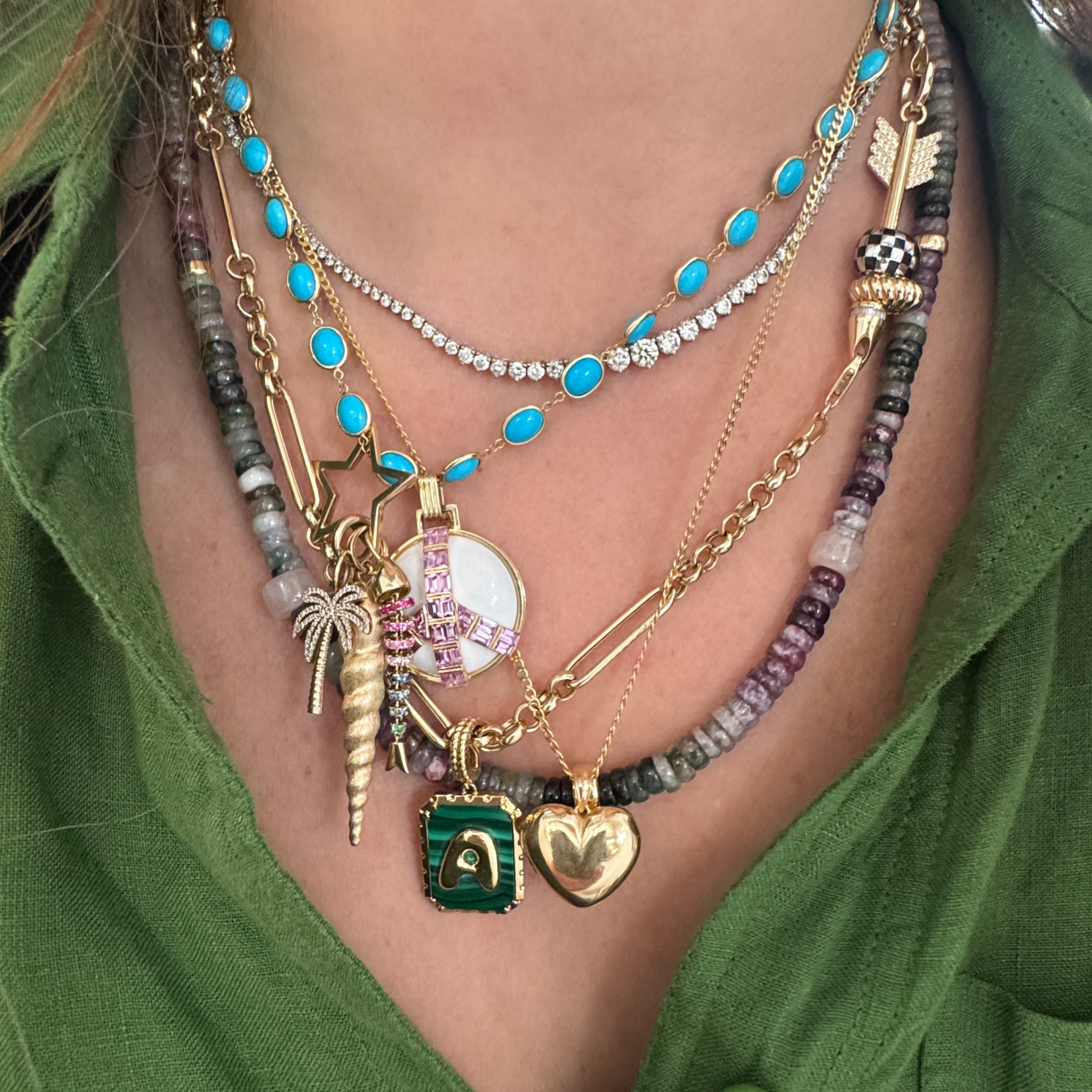 Oval Turquoise Chain Necklace