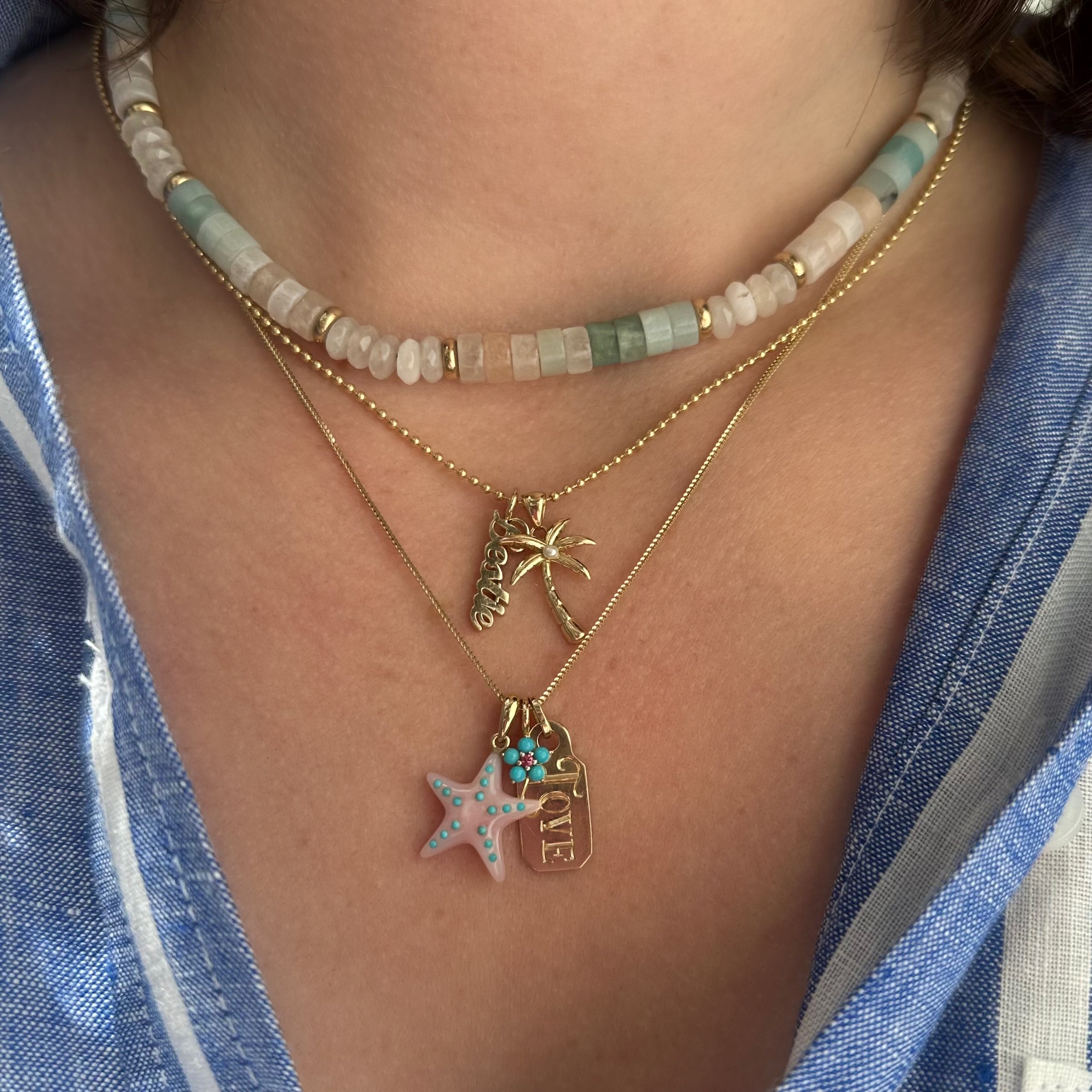 Agate and White Jade Beaded Necklace