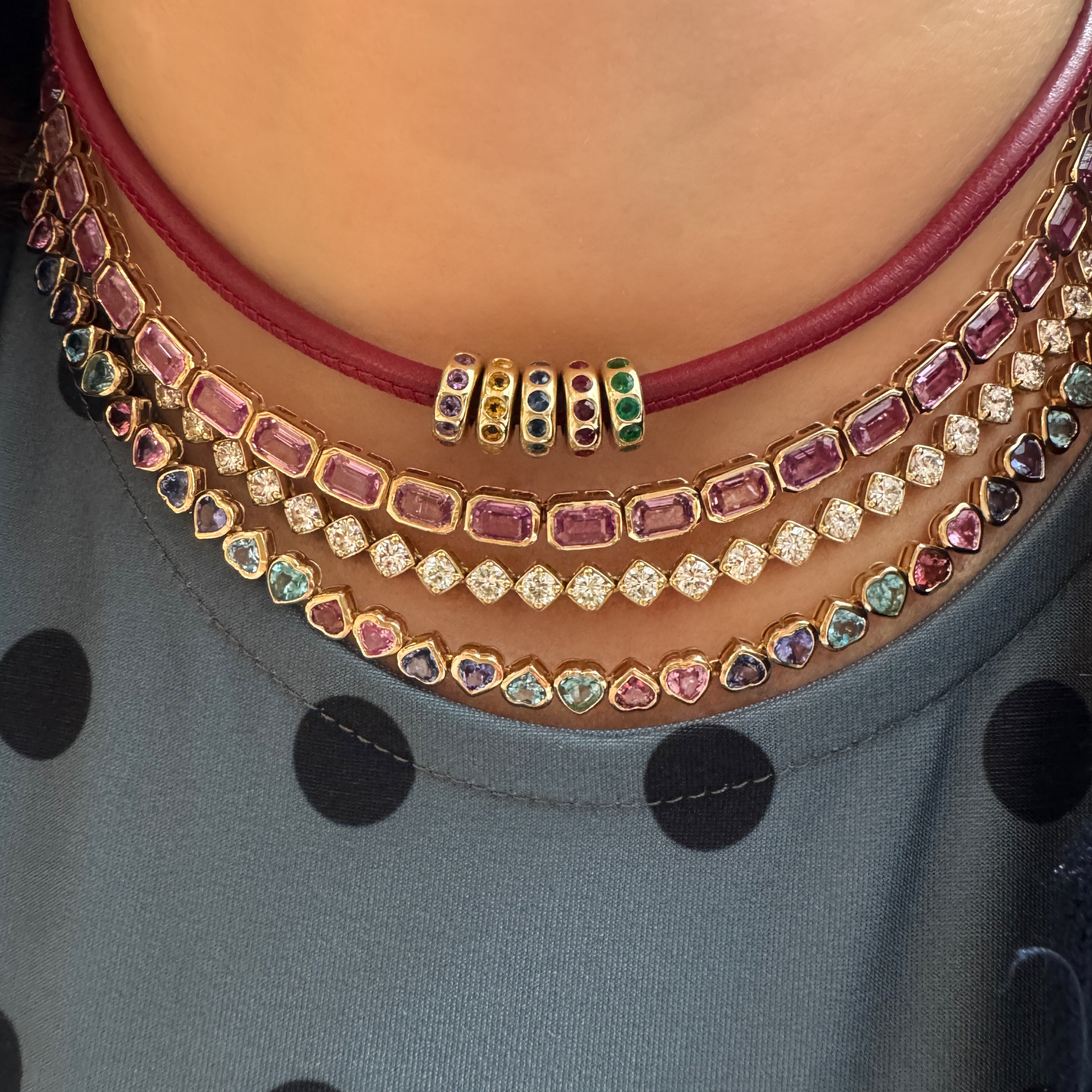 Antique Cut Diamond Bezel Tennis Necklace