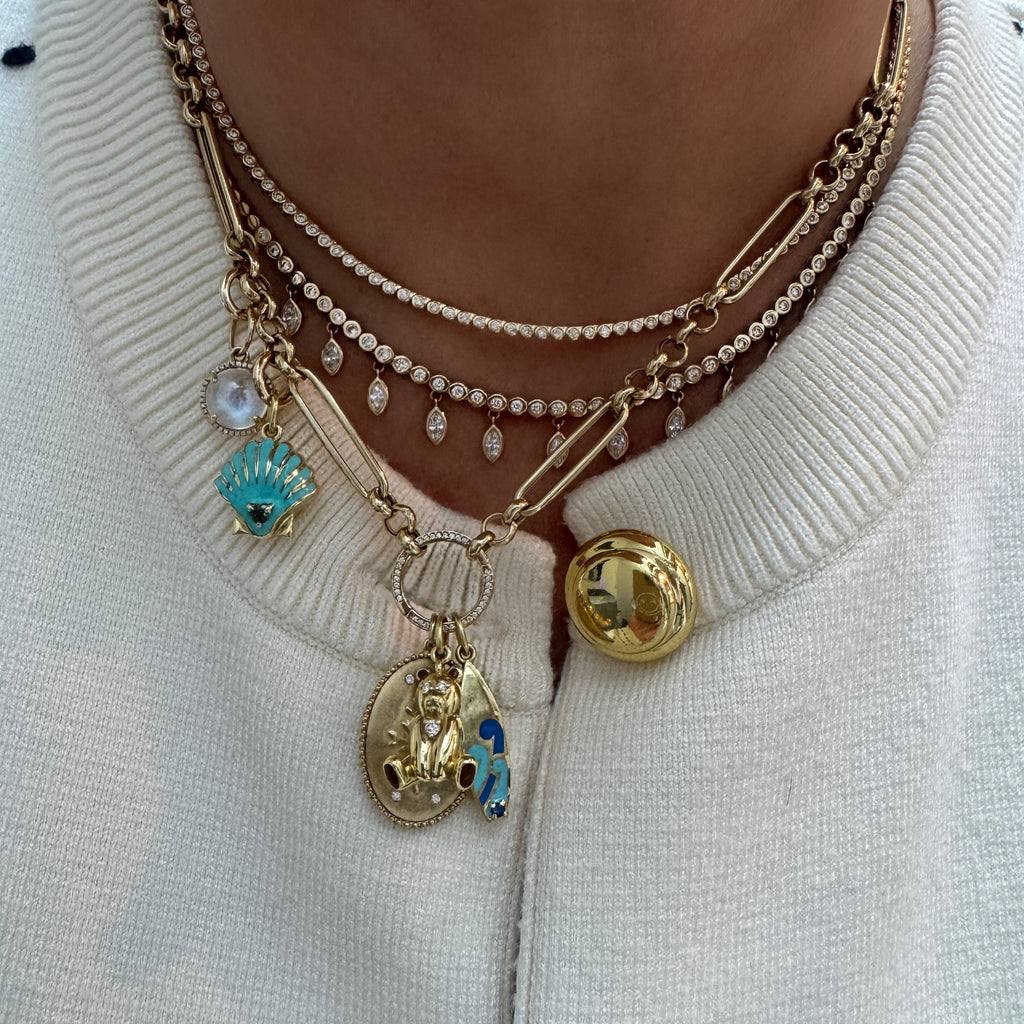 Bezel Set Petite Round Diamond Tennis Necklace