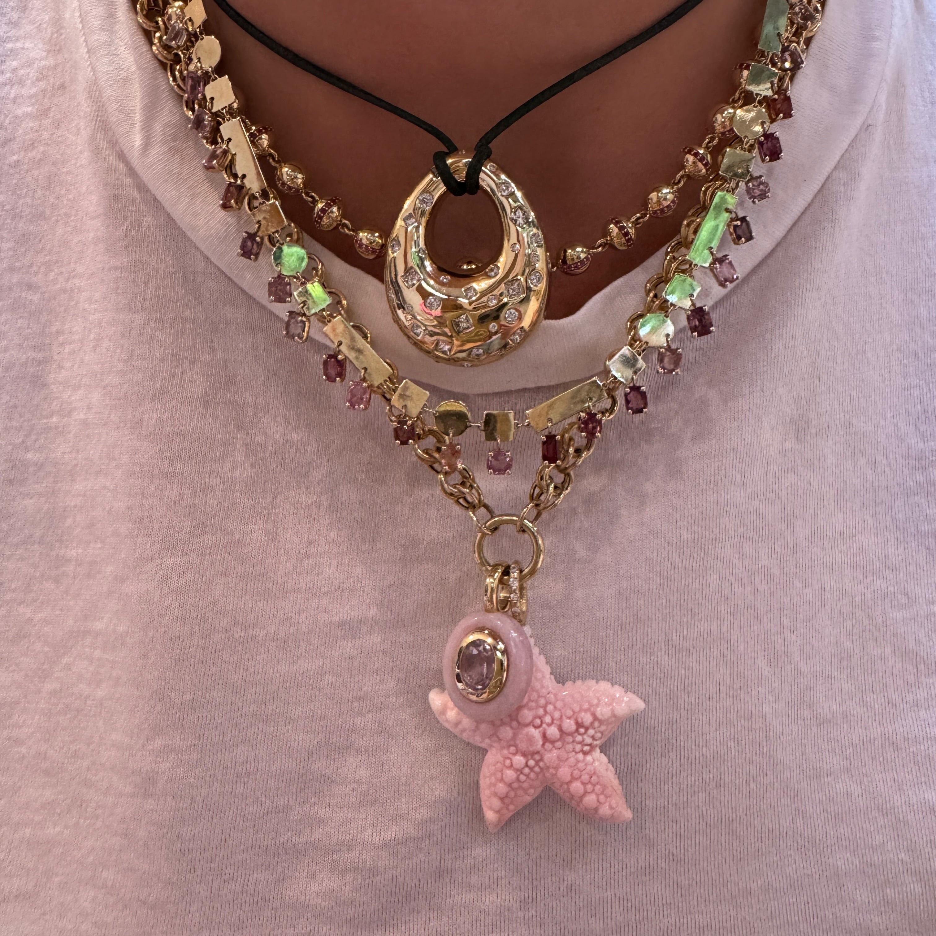 Green or Brown Kangaroo Leather Necklace