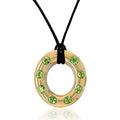 Large Chrome Tourmaline Disc Pendant Necklace