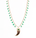 Diamond Tennis Emerald Shaker Necklace with Emerald Cap Claw Pendant