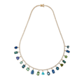 Diamond Tennis Multi Shape Gemstone Shaker Twiggy Necklace