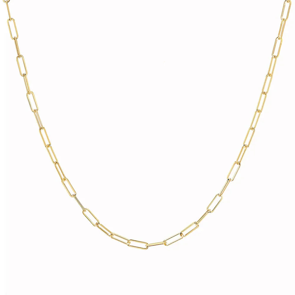 2.1mm Small Paperclip Chain Necklace