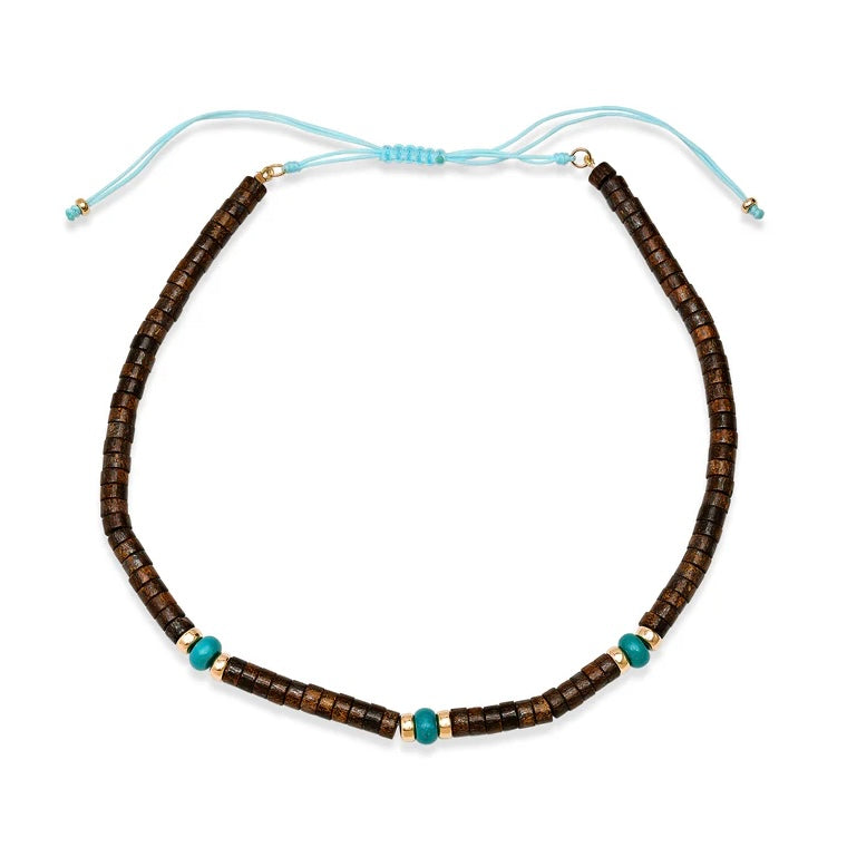 Bronzite and Turquoise Beaded Necklace