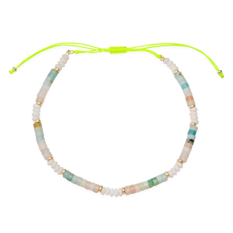 Agate and White Jade Beaded Necklace