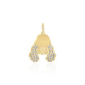Gold Spaniel Charm with Diamonds