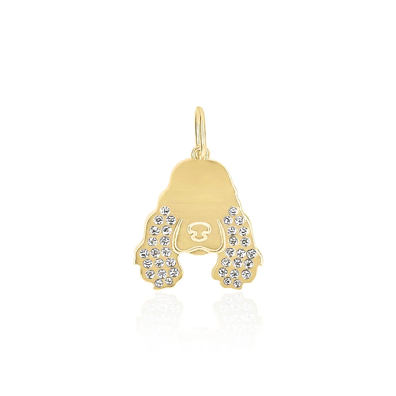 Gold Spaniel Charm with Diamonds