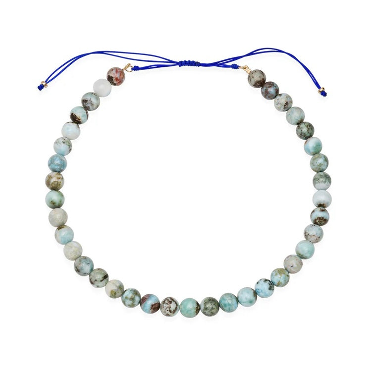 Large Mixed Turquoise Adjustable Beaded Necklace