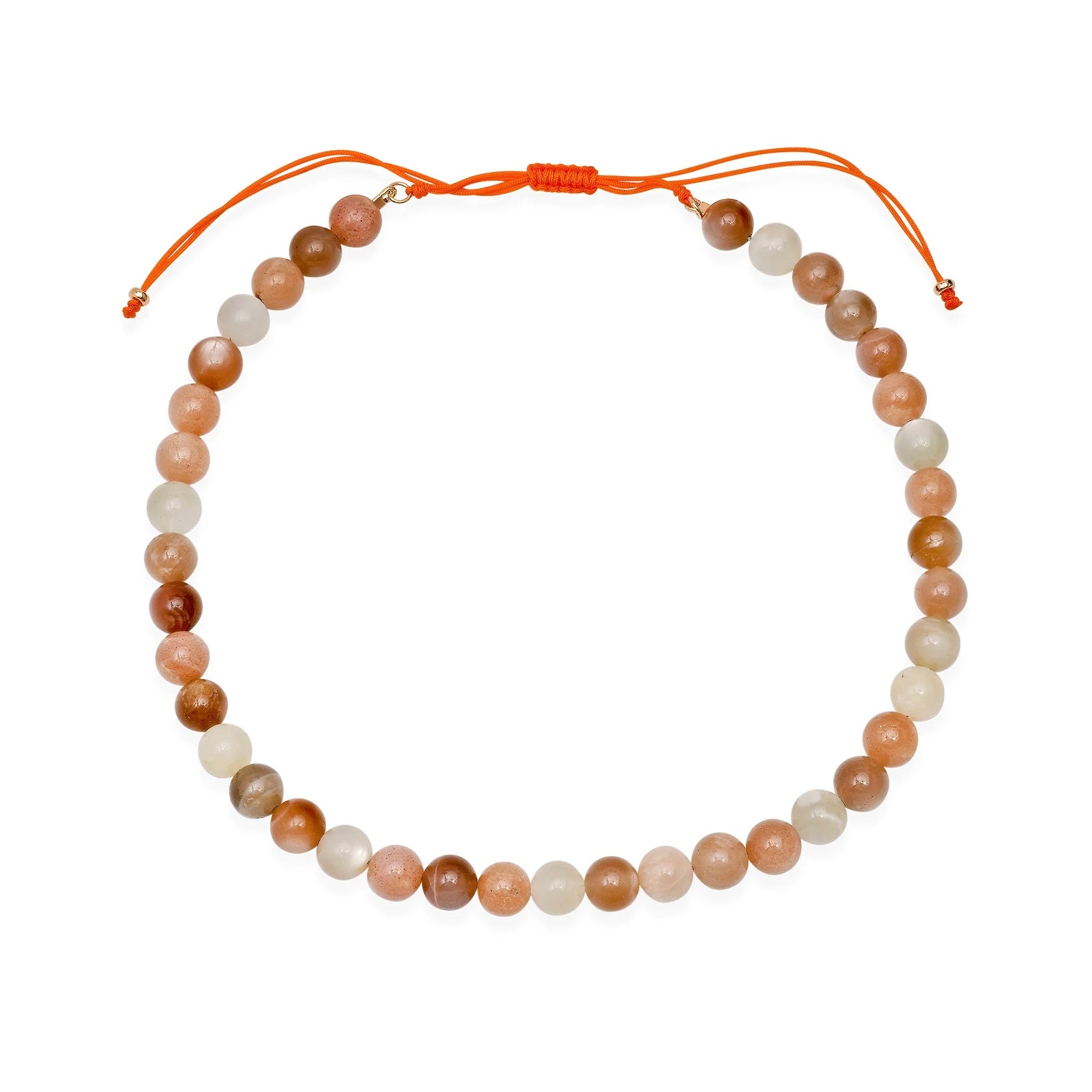 Large Mixed Moonstone Adjustable Beaded Necklace