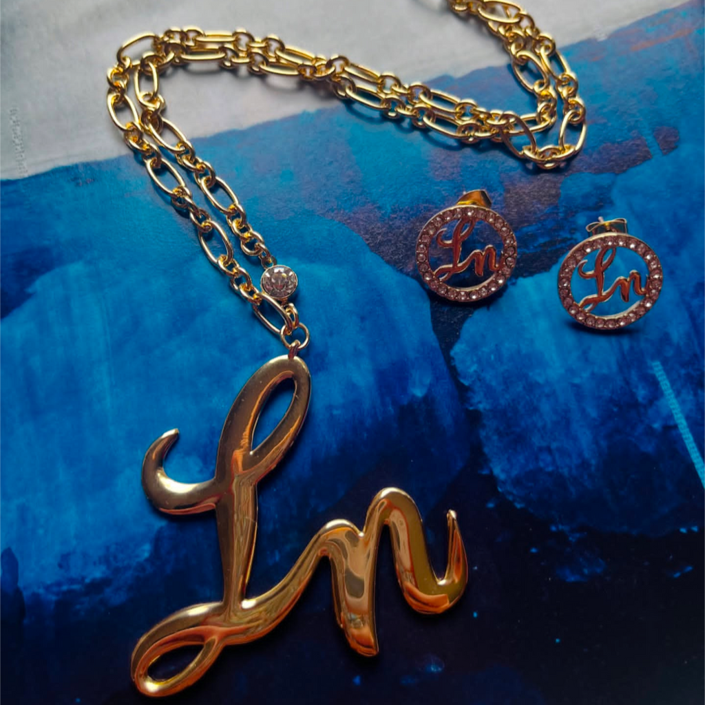 Laurice Noire LN Logo Earrings – Gold