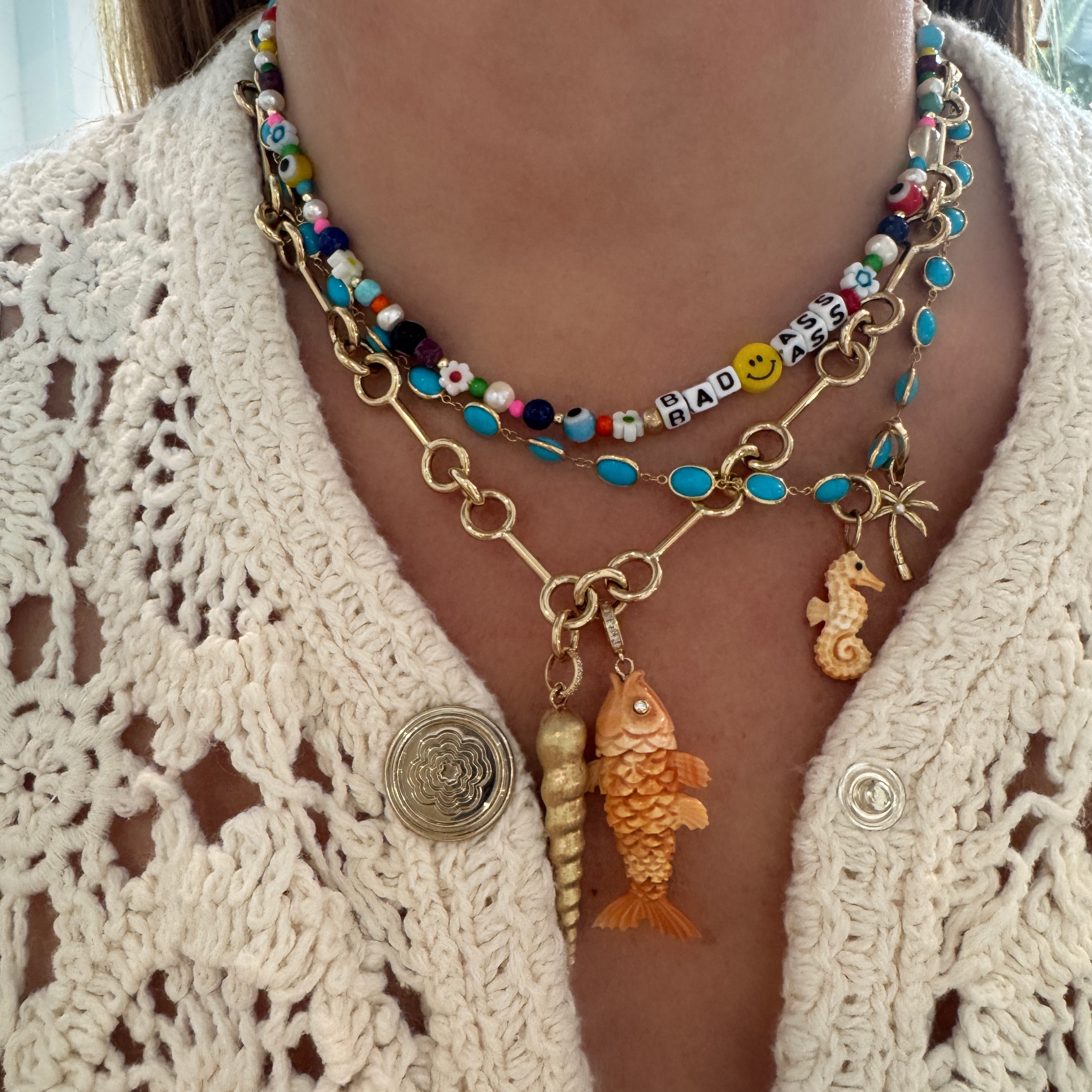 Oval Turquoise Chain Necklace