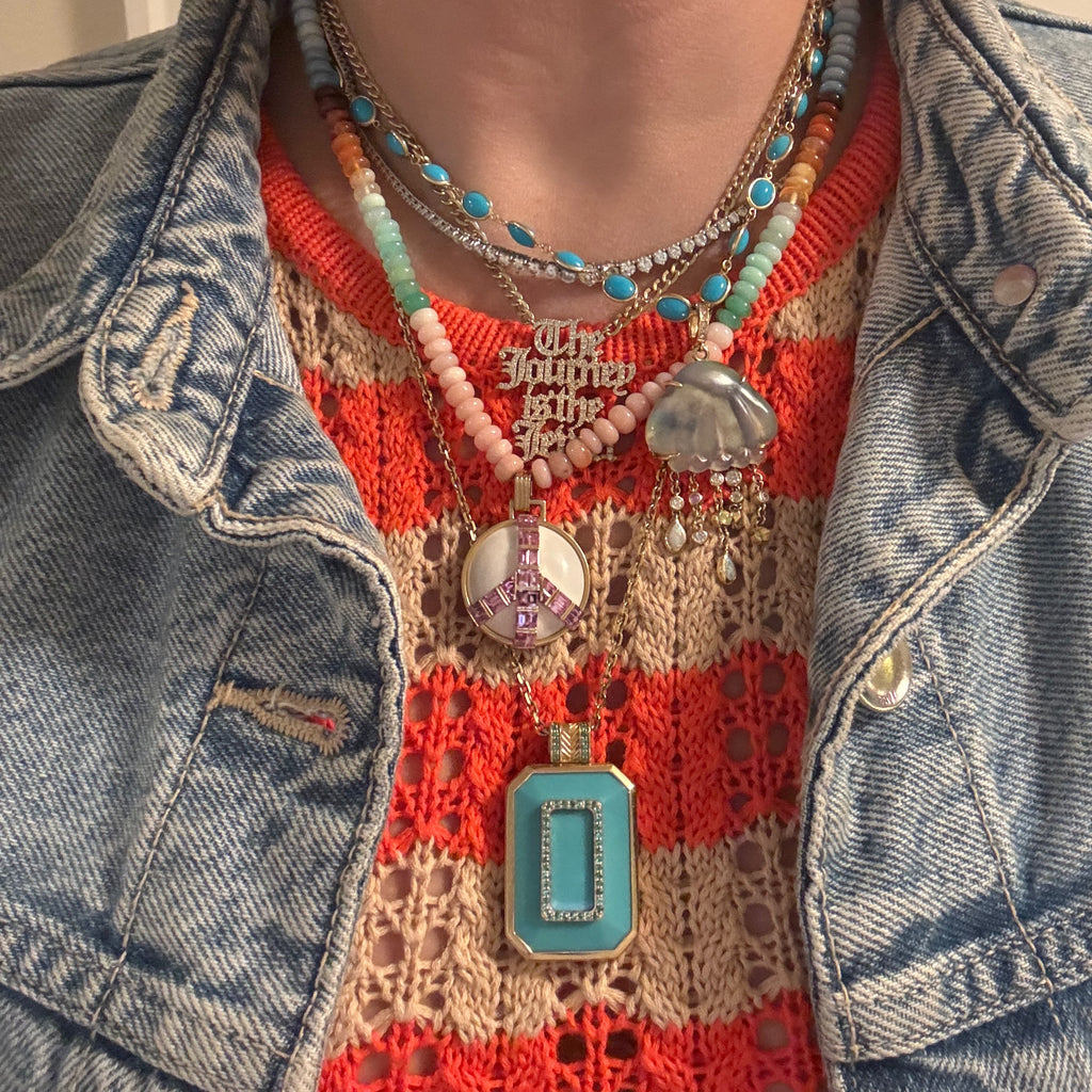 Oval Turquoise Chain Necklace