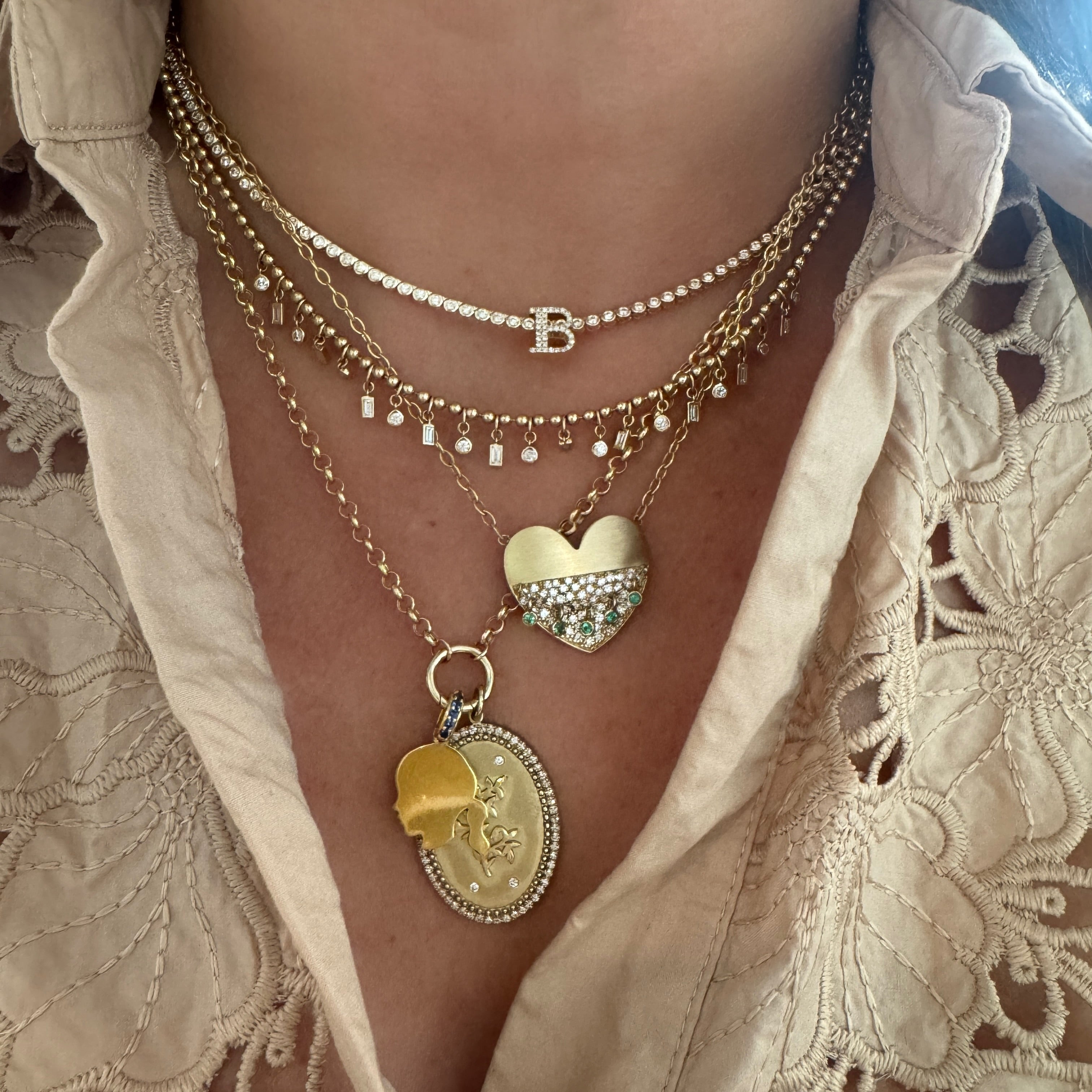 Bezel Set Petite Round Diamond Tennis Necklace