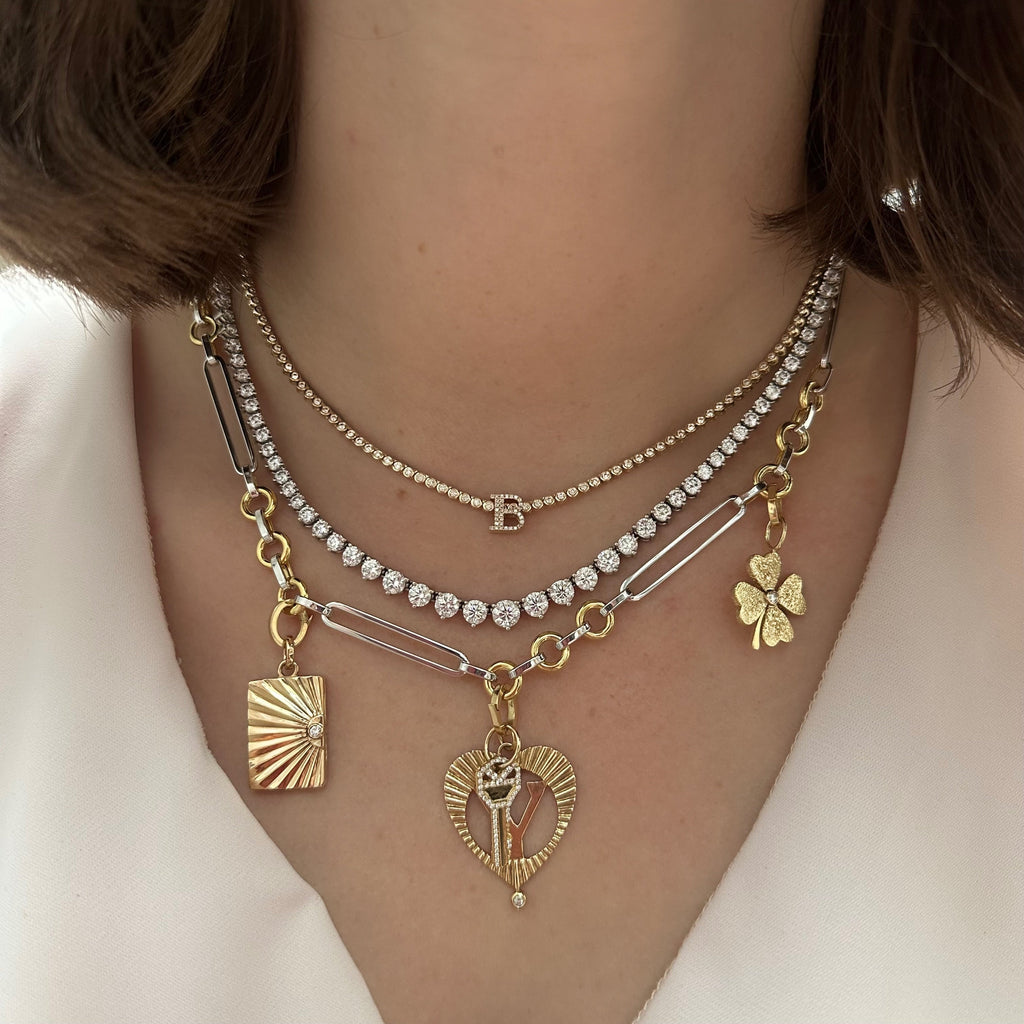 Bezel Set Petite Round Diamond Tennis Necklace