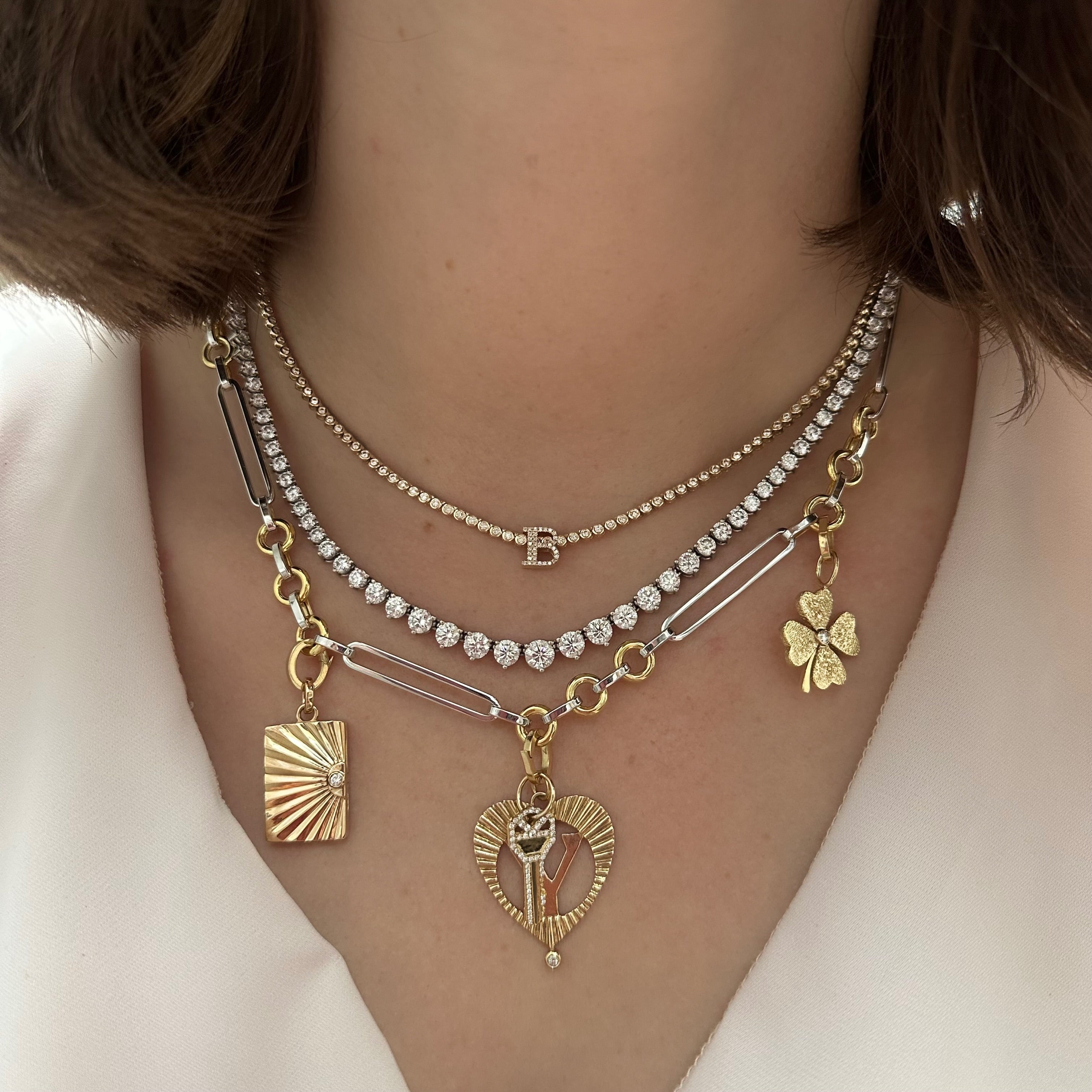 Bezel Set Petite Round Diamond Tennis Necklace